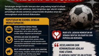 Empati Terhadap Korban Bencana, Turnamen PSSI CUP II Manggarai Barat Resmi Ditunda Sementara